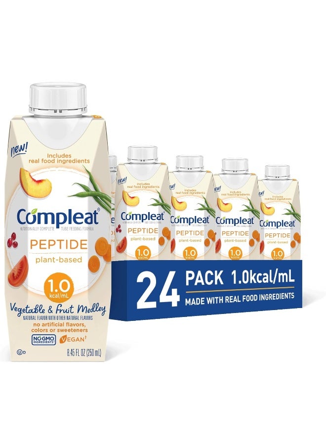 COMPLEAT Peptide 1.0 Cal, Vegetable & Fruit Medley 24 x 8.45floz carton - Image 1